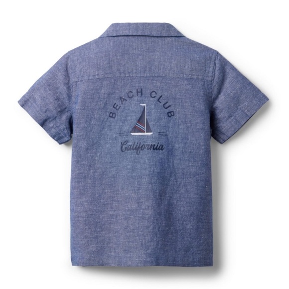 Janie and Jack Chambray Linen Shirt - Picture 1 of 4